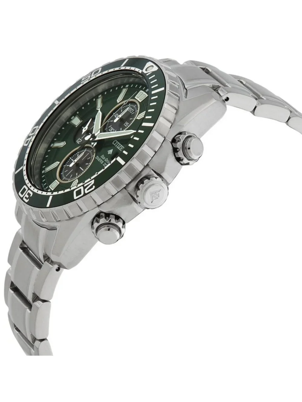 NWT Citizen Promaster Dive Chronograph Eco-Drive Green Dial Men's Watch